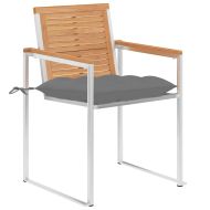 Градински столове, 6 бр, с възглавници, тиково дърво масив