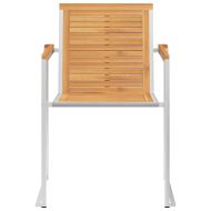 Градински столове, 8 бр, с възглавници, тиково дърво масив