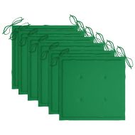 Стифиращи градински столове с възглавници 6 бр тик масив