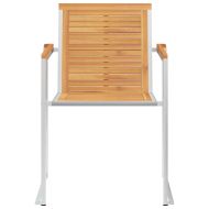 Градински столове с възглавници, 2 бр, тик масив и стомана