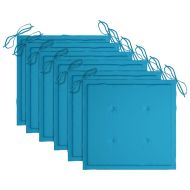 Градински столове, 6 бр, с възглавници, тиково дърво масив