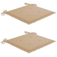 Градински столове с възглавници, 2 бр, тик масив и стомана