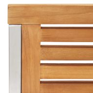 Градински столове с възглавници, 2 бр, тик масив и стомана