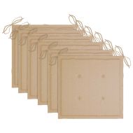 Градински столове, 6 бр, с възглавници, тиково дърво масив