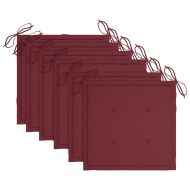 Градински столове, 6 бр, с възглавници, тиково дърво масив