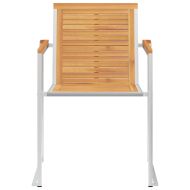 Градински столове 8 бр с възглавници тиково дърво масив