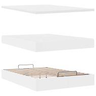 Османска легло с матрак, бяло, 140x200 см, изкуствена кожа