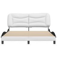 Рамка за легло без матрак Hvar, бяла, черна, 160x200см, изкуствена кожа