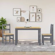 Трапезни столове 2 бр "Panama" сиви 40x46x90 см бор масив