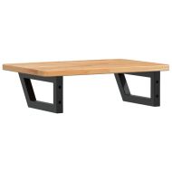 Стенен рафт за мивка, стомана и масивно дърво дъб