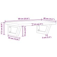 Стенен рафт за мивка, стомана и масивно дърво дъб