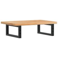 Стенен рафт за мивка, стомана и масивно дърво дъб