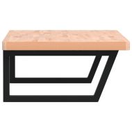 Стенен рафт за мивка, стомана и масивно дърво бук