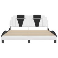 Рамка за легло Viana без матрак, бяла, черна, 160x200см, изкуствена кожа
