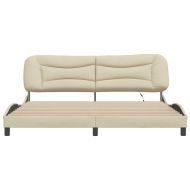 Рамка за легло с LED без матрак Hvar, кремава, 200x200 см, плат