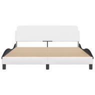 Рамка за легло Dover, бяла, черна, 160x200см, изкуствена кожа