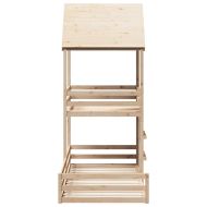 Двуетажно легло с покрив, 80x200 см, борово дърво масив