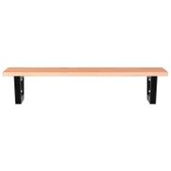 Стенен рафт за мивка, стомана и масивно дърво дъб