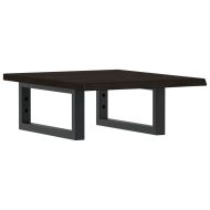 Стенен рафт за мивка, стомана и масивно дърво дъб