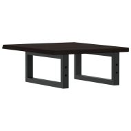 Стенен рафт за мивка, стомана и масивно дърво дъб