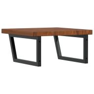 Стенен рафт за мивка, стомана и масивно дърво дъб