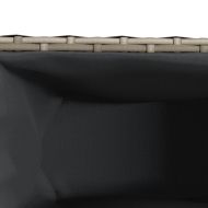 Външен плантер с колела и 3 саксии сив 107x32x38 см полиратан