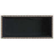 Градински плантери с рафт, 2 бр, сив, 90x40x75 см, полиратан