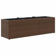 Градински плантери с 3 саксии 2 бр кафяви 105x30x32см полиратан