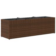 Градински плантери с 3 саксии 2 бр кафяви 105x30x32см полиратан