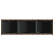 Градински плантери с 3 саксии 2 бр кафяви 105x30x32см полиратан