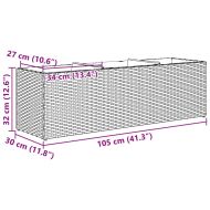 Градински плантери с 3 саксии 2 бр кафяви 105x30x32см полиратан