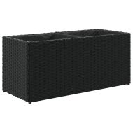 Градински плантери с 2 саксии 2 бр черни 72x30x32 см полиратан