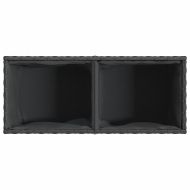 Градински плантери с 2 саксии 2 бр черни 72x30x32 см полиратан