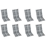 Сгъваеми градински столове с възглавници, 8 бр, акация масив