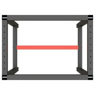 Рамка за работна маса матово черно и червено 70x50x79 см метал