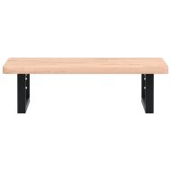 Стенен рафт за мивка, стомана и масивно дърво бук