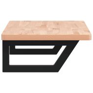 Стенен рафт за мивка, стомана и масивно дърво бук