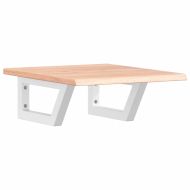 Стенен рафт за мивка, стомана и масивно дърво дъб