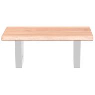 Стенен рафт за мивка, стомана и масивно дърво дъб