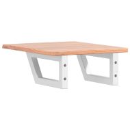 Стенен рафт за мивка, стомана и масивно дърво дъб