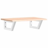 Стенен рафт за мивка, стомана и масивно дърво дъб