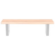 Стенен рафт за мивка, стомана и масивно дърво дъб