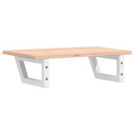 Стенен рафт за мивка, стомана и масивно дърво дъб