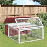 Клетка за зайци мока 117,5x97x47,5 см борово дърво масив