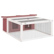 Клетка за зайци мока 117,5x97x47,5 см борово дърво масив