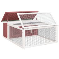 Клетка за зайци мока 117,5x97x47,5 см борово дърво масив