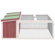 Клетка за зайци мока 117,5x97x47,5 см борово дърво масив