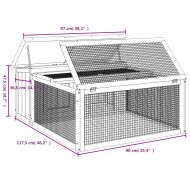 Клетка за зайци мока 117,5x97x47,5 см борово дърво масив