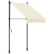 Прибираща се тента, кремава, 100x150 см, плат и стомана