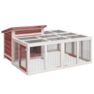 Клетка за зайци мока 144x123x67,5 см борово дърво масив